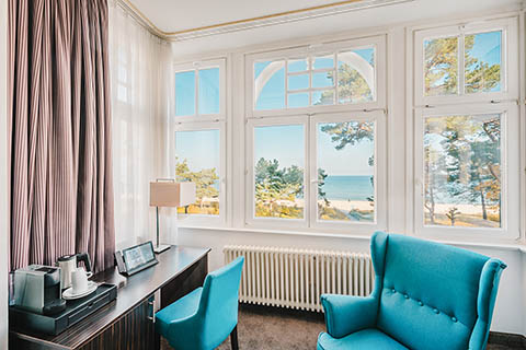 Hotelzimmer mit Meerblick